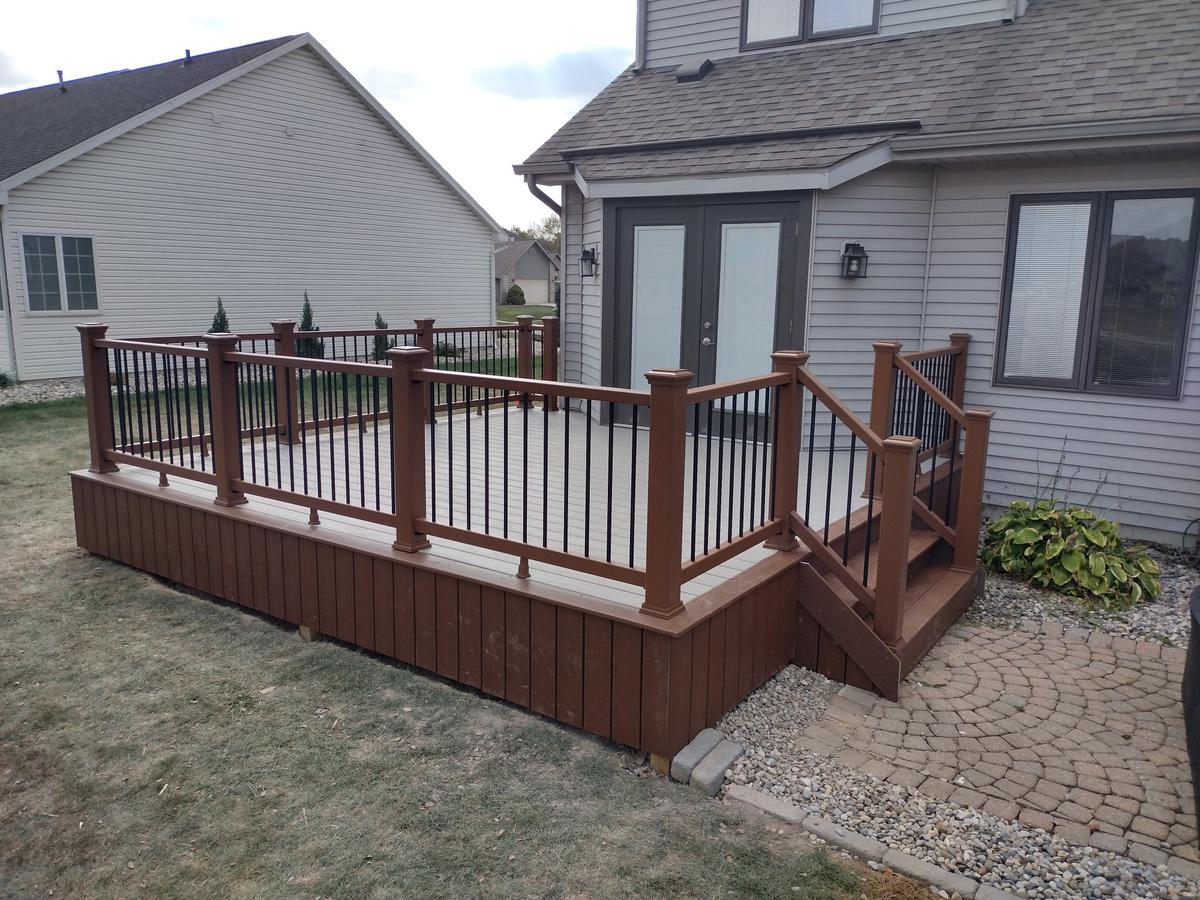 Wide view of composite deck build