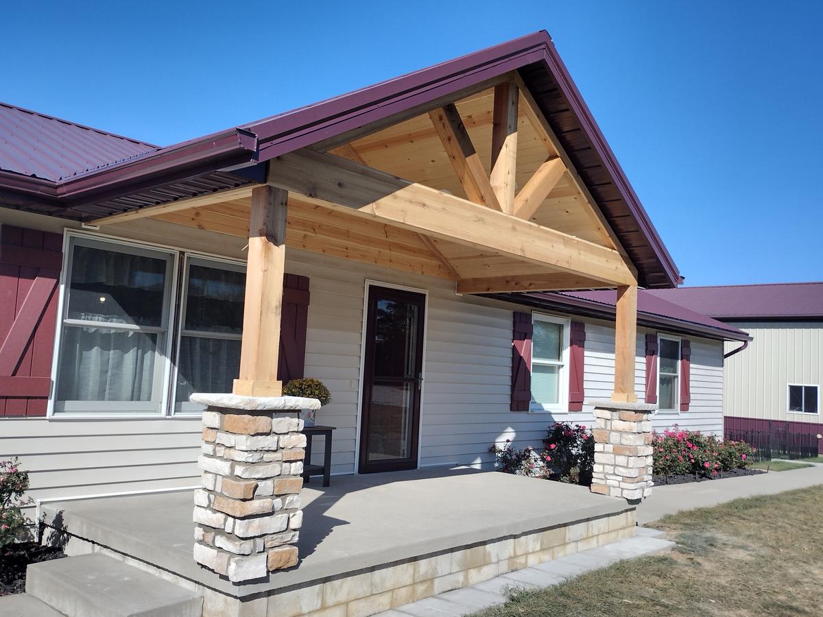 Timber-frame porch build in Southeast Indiana