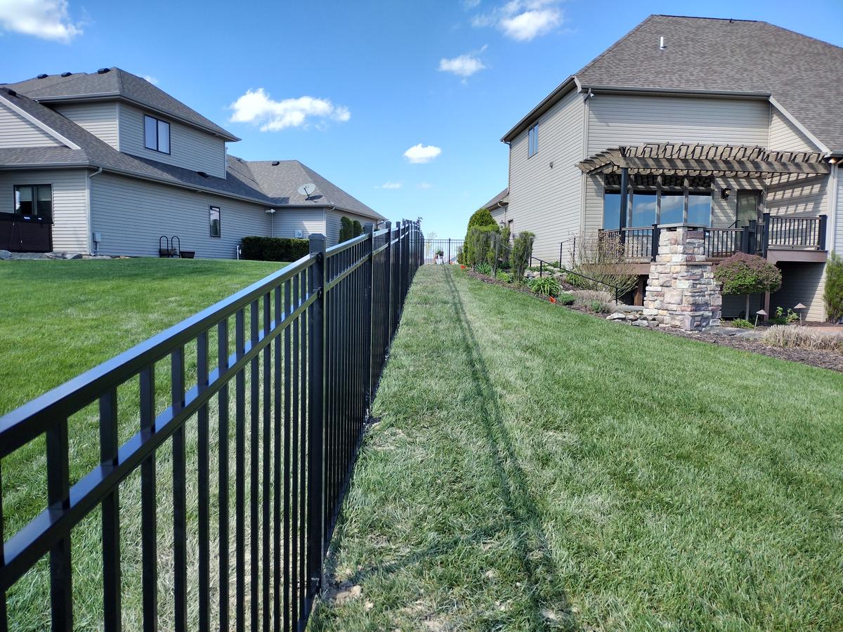 Aluminum ornamental fence installation